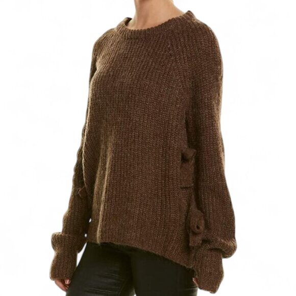 ASTR The Label Lexi Tie Side Knitted Sweater Women's Chunky Knit Oversized S - Picture 1 of 8